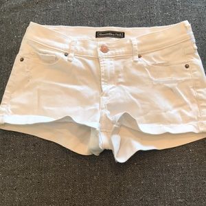 White Abercrombie denim cutoff shorts